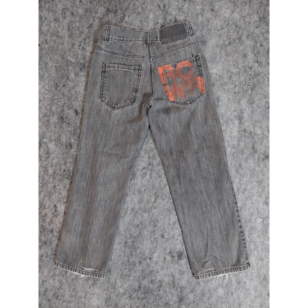 Rocawear Jeans Mens 32 Gray Baggy y2K Big Logo Pocket Streetwear Grunge Skater